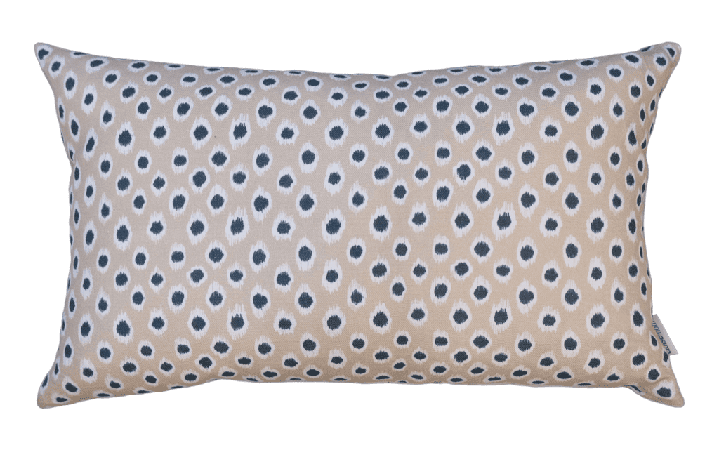 Polka Dot Lumbar Cushion in Cream & Navy