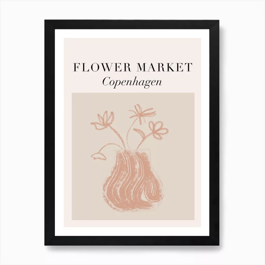Beige Flower Market Art Print By Ruby And B From Iamfy.co From £21