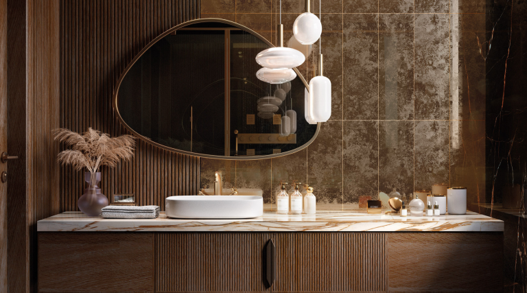 Gold Tiles in Bathrooms