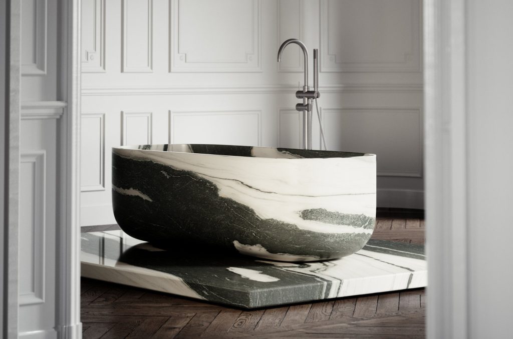 Panda Marble: The Monochrome Stone Making Bathrooms Brave Again