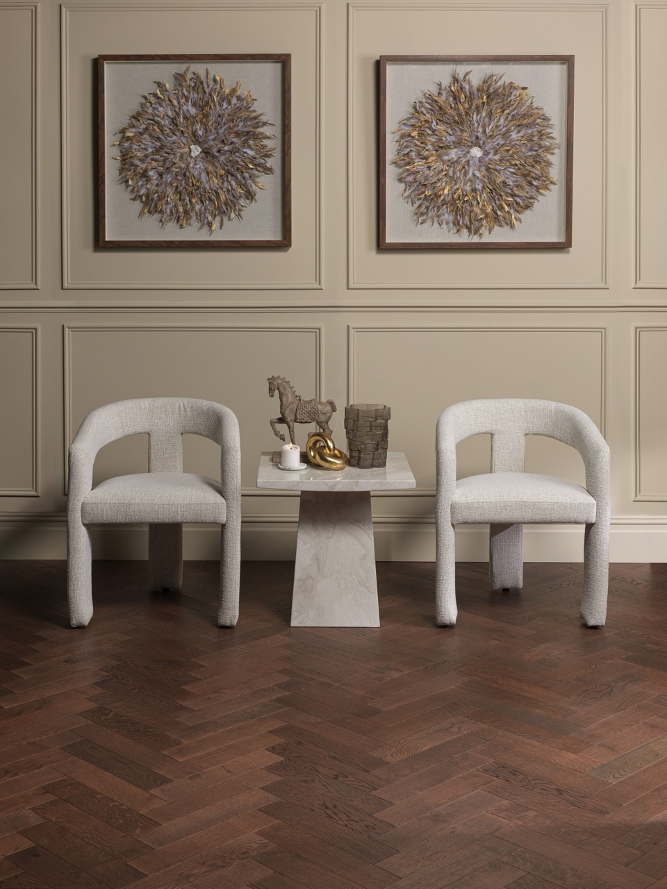 Harlech Brook Oak herringbone flooring